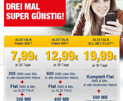 Aldi Talk- neue Allnet-Flat und EU-Internetpaket für den Urlaub